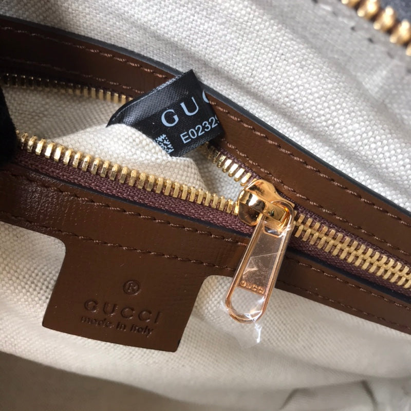 Gucci Vintage Monogram Canvas Top Handle Bag with Horsebit Detail