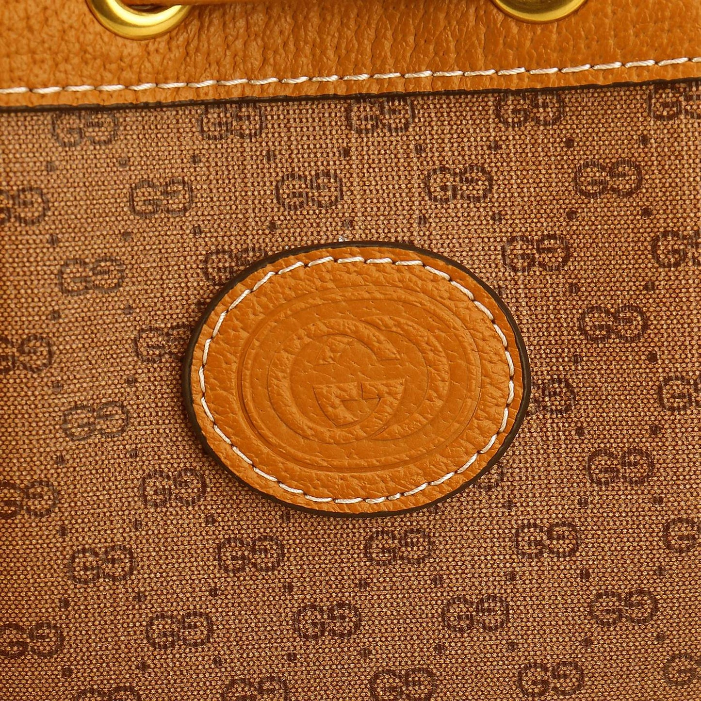 Gucci Vintage Cartoon Mouse Print Monogram Drawstring Shoulder Bucket Bag