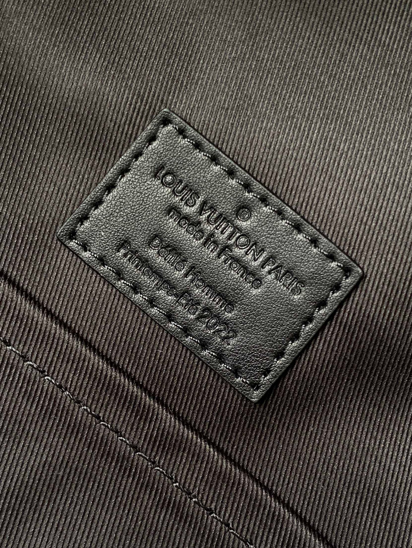Louis Vuitton Black Embossed Monogram Leather Backpack Unisex Fashion Daypack
