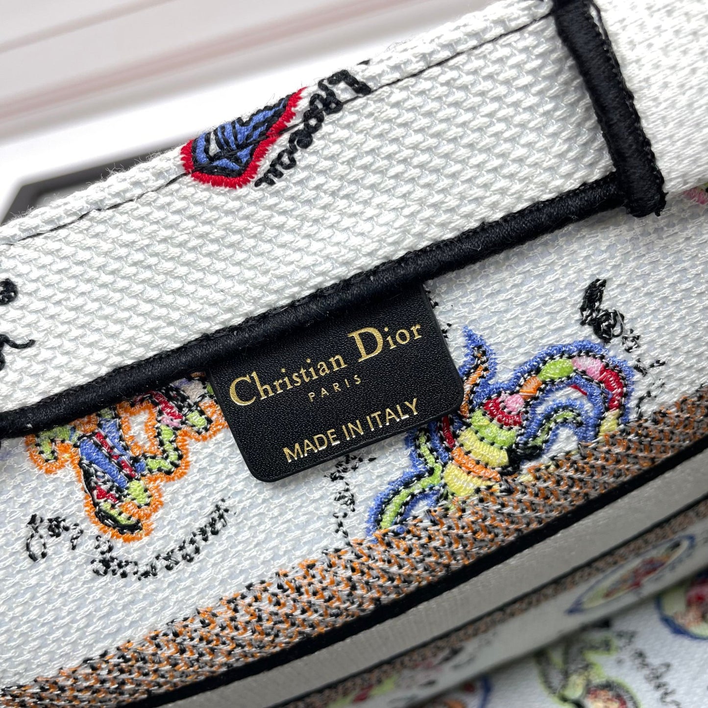 Dior Whimsical Animal Doodle Printed Canvas Tote Bag for Women