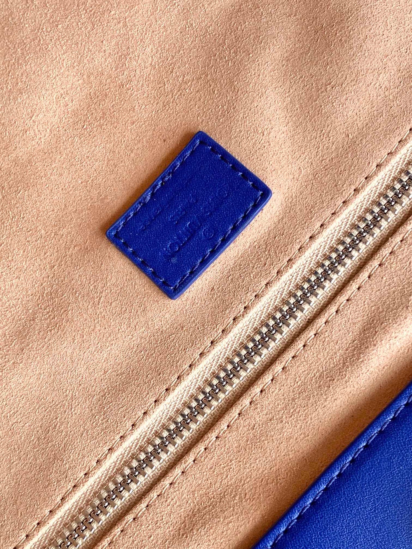 Louis Vuitton Structured Royal Blue Leather Tote Bag with Contrast Top Handles