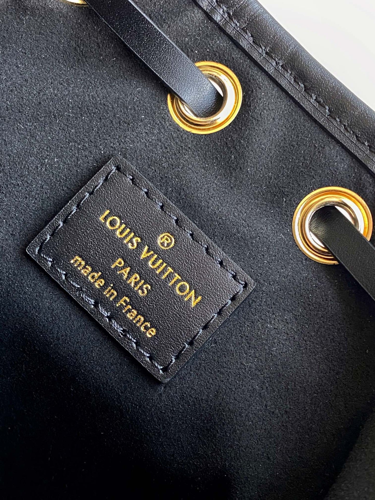 Louis Vuitton Classic Monogram Canvas Duffle Bucket Bag with Gold Chain Strap