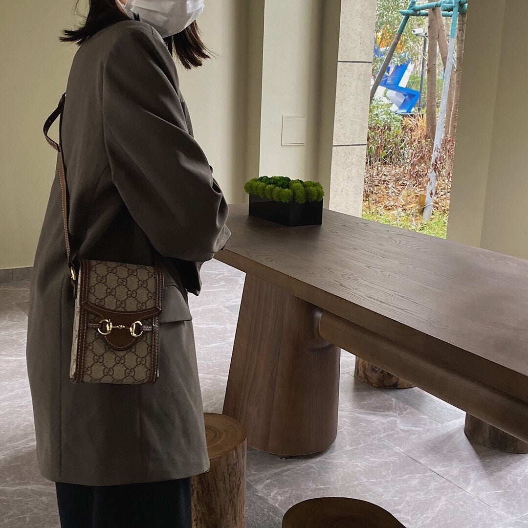 Vintage Monogram Mini Crossbody Bag with Horsebit Detail