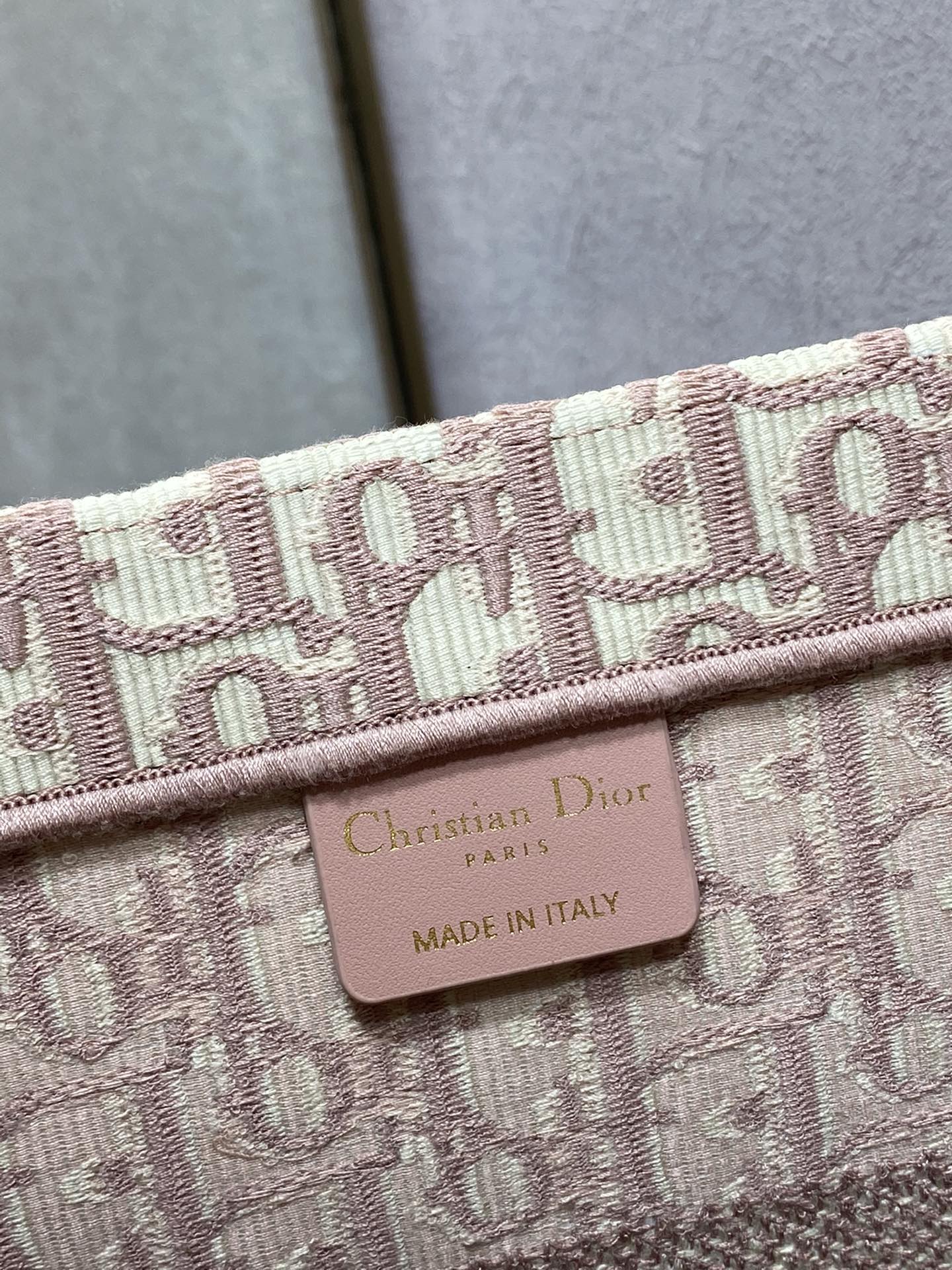 Dior Luxury Pink Oblique Monogram Embroidered Canvas Tote Bag