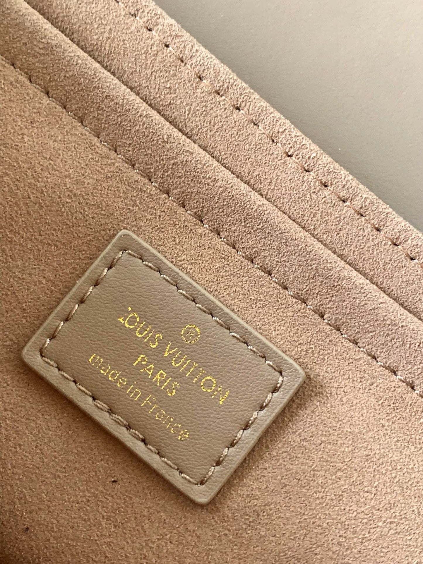 Louis Vuitton Taupe Quilted Leather Crossbody Flap Bag with Gold Chain Strap