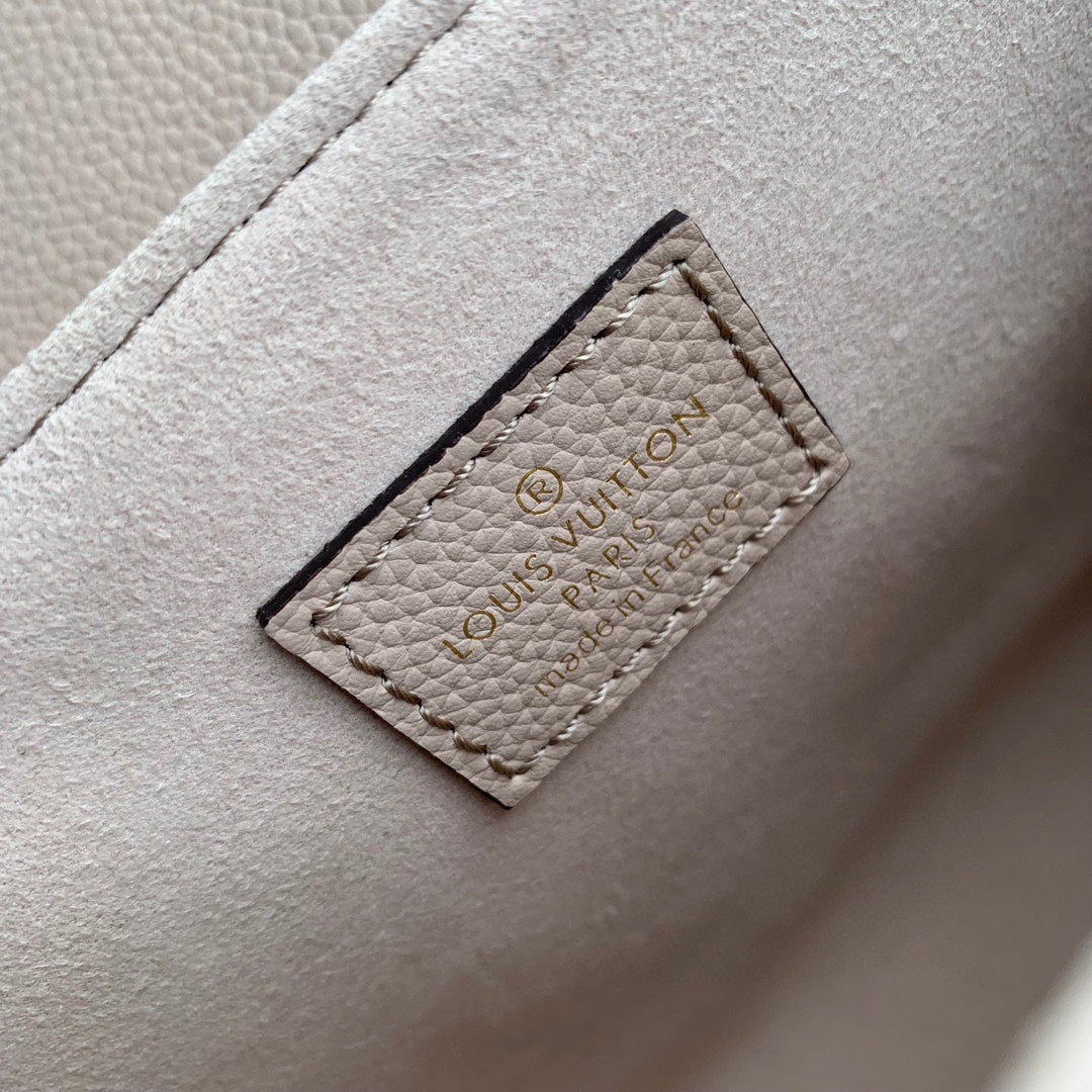 Louis Vuitton Blush Pink Envelope Crossbody Bag with Gold Chain and Wide Strap