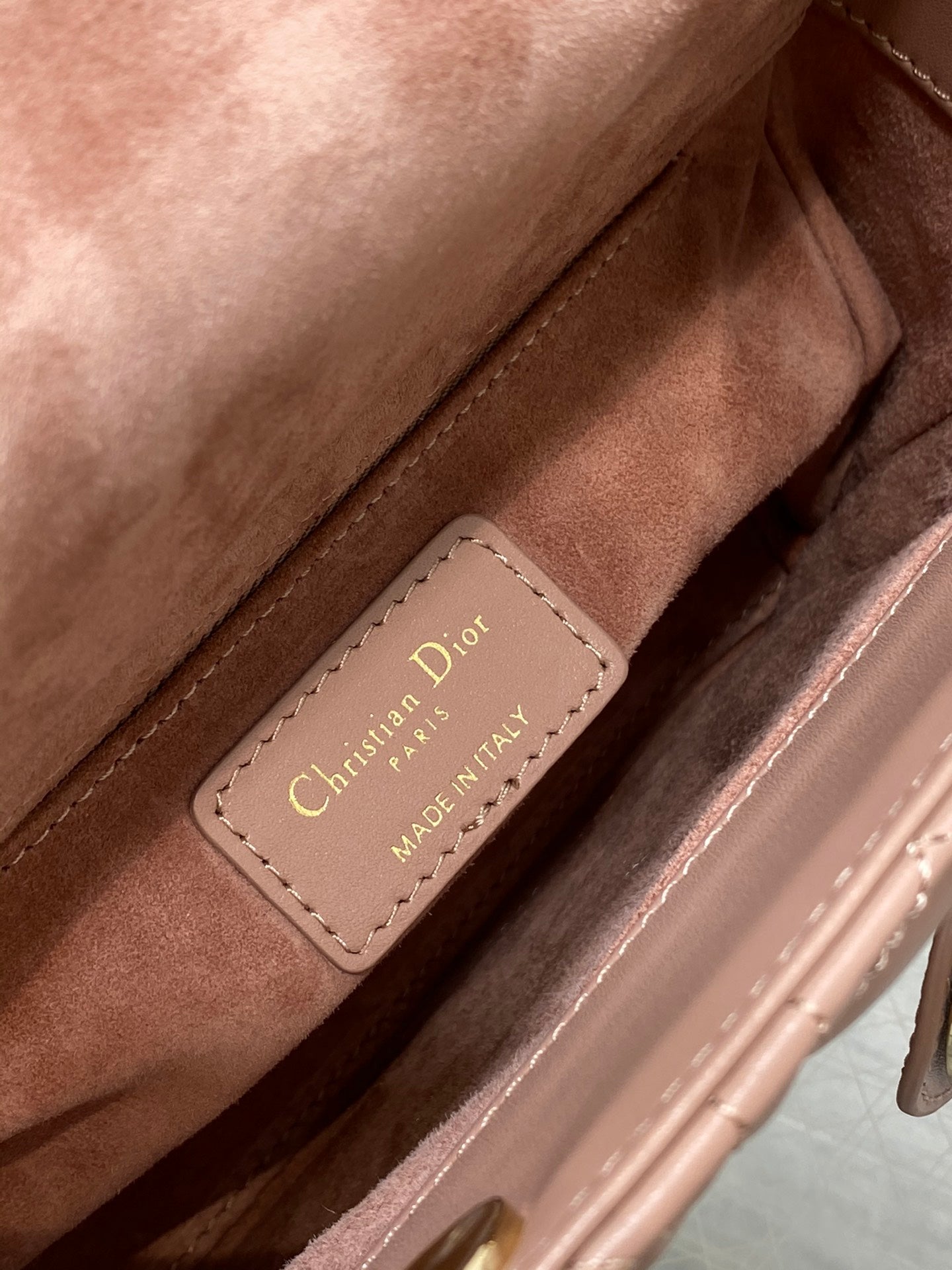 Dior Elegant Pink Quilted Leather Crossbody Bag with Top Handle
