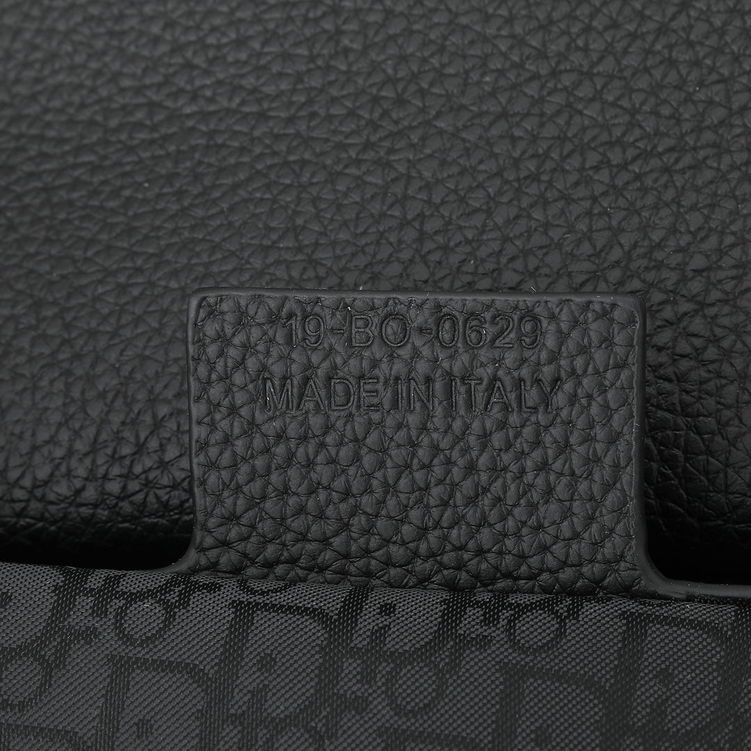 Dior Modern Black Leather Saddle Crossbody Bag with Contrast Stitching