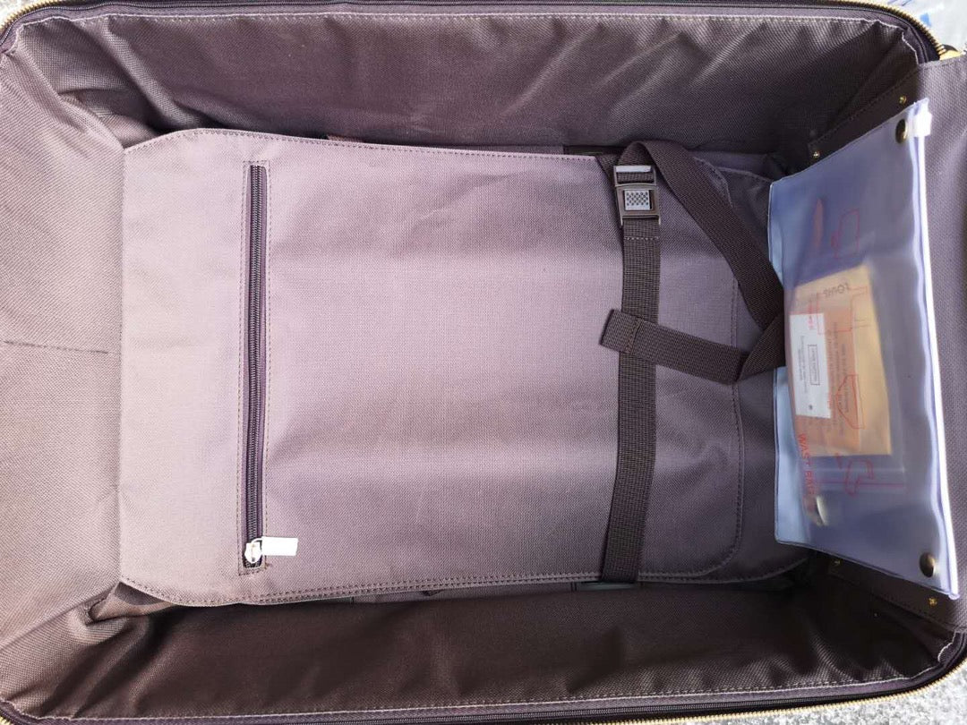 Vintage Brown Monogram 2-Piece Travel Luggage and Suitcase Set