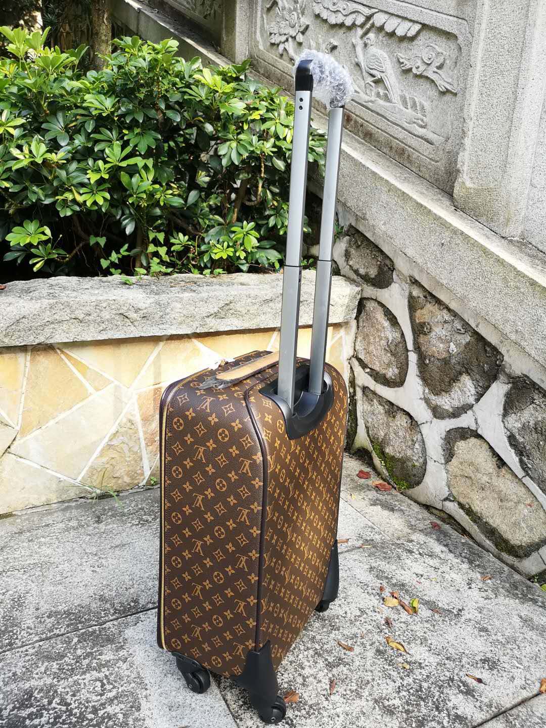 Vintage Brown Monogram 2-Piece Travel Luggage and Suitcase Set