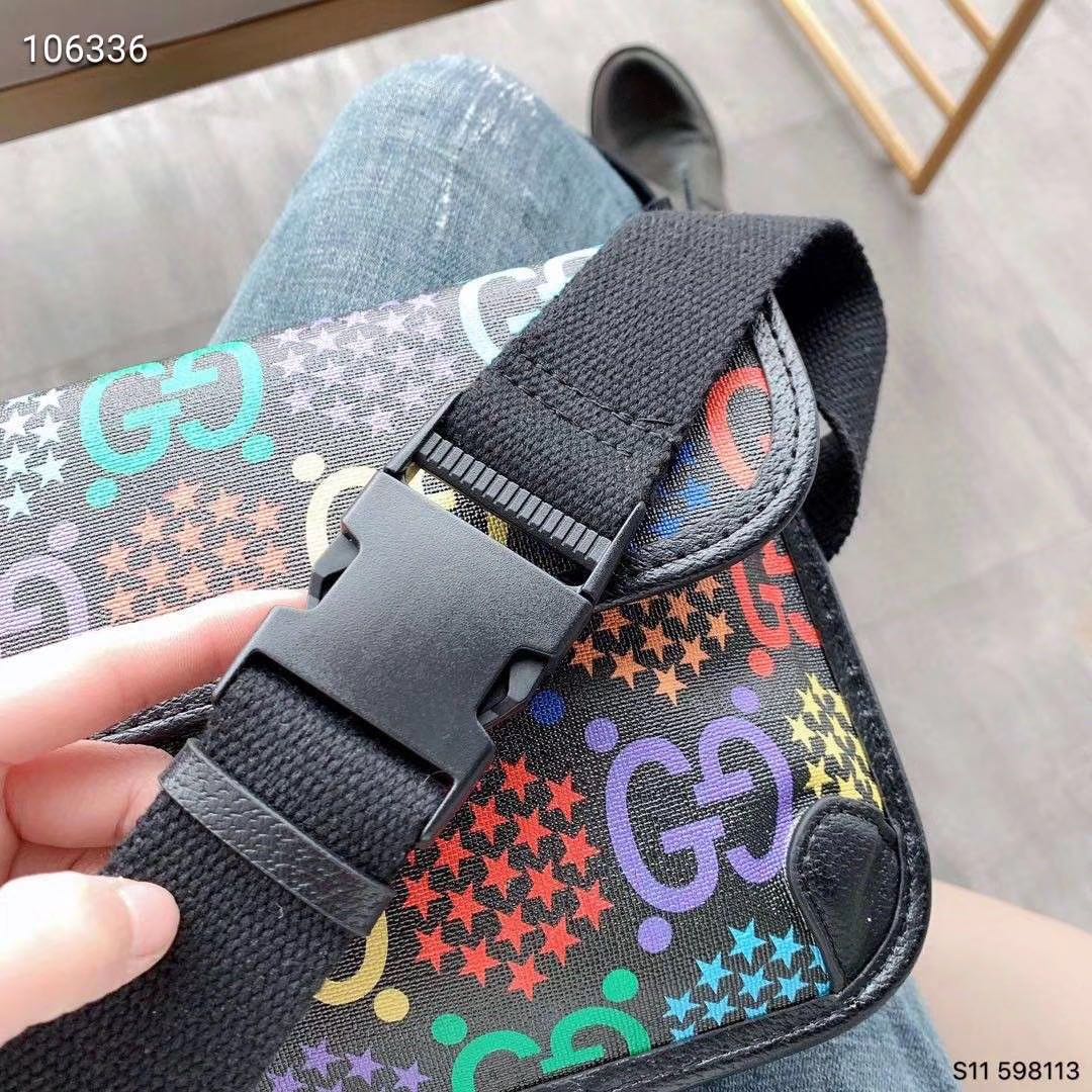 Gucci Multicolor Monogram and Star Print Waist Bag Fanny Pack