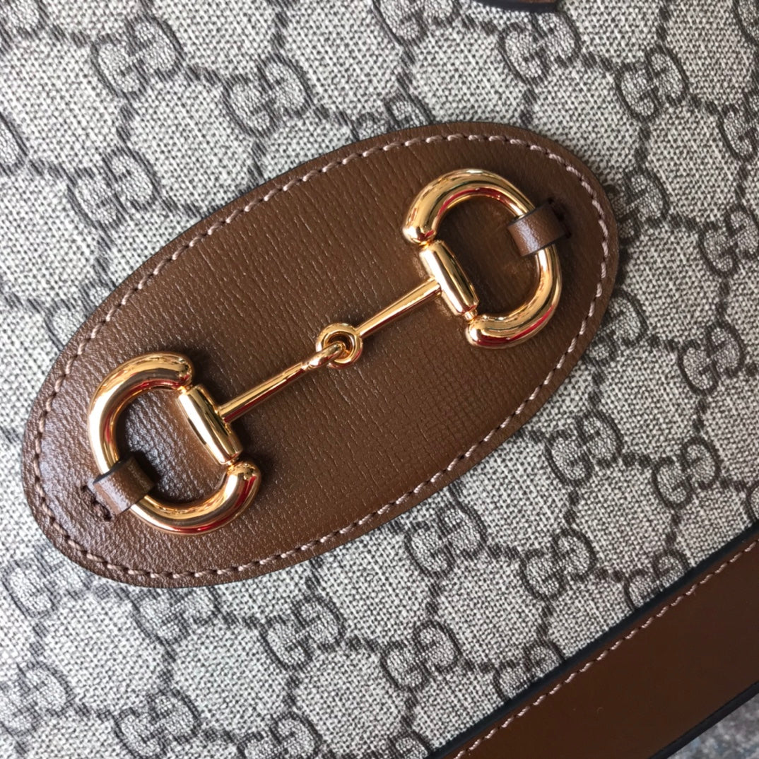 Gucci Vintage Monogram Canvas Top Handle Bag with Horsebit Detail