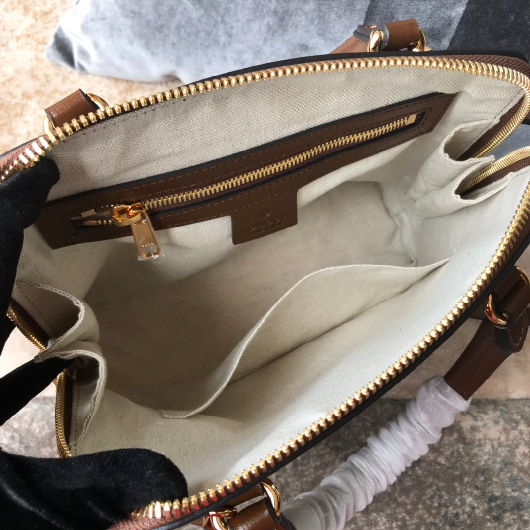 Gucci Vintage Monogram Canvas Top Handle Bag with Horsebit Detail