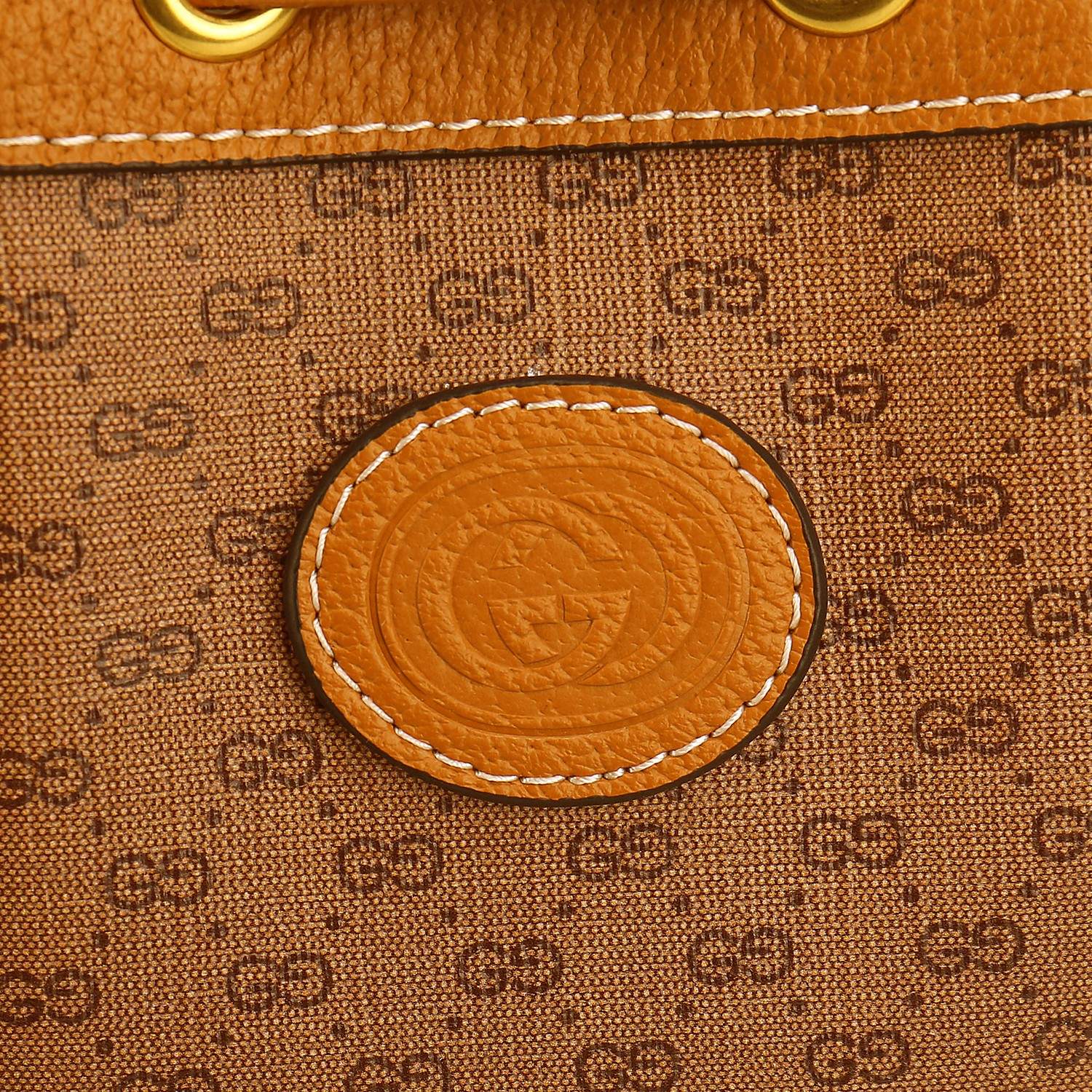 Gucci Vintage Cartoon Mouse Print Monogram Drawstring Shoulder Bucket Bag