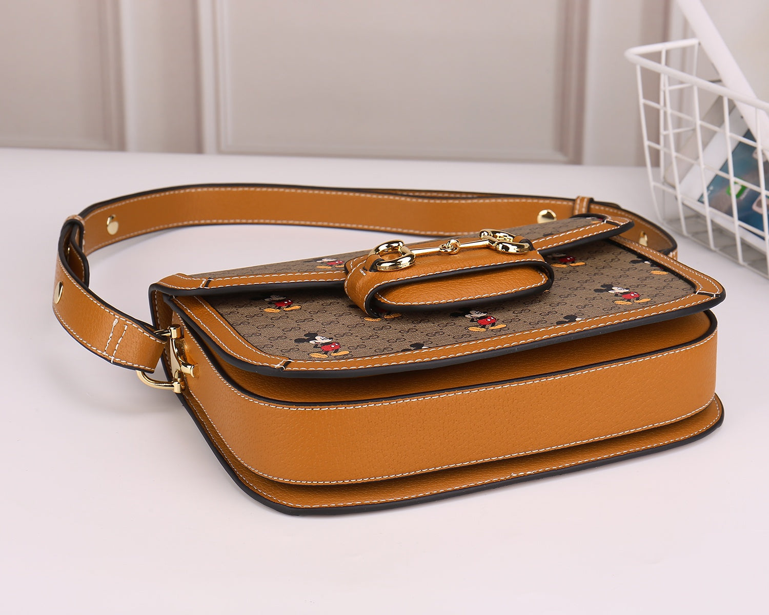 Gucci x Disney Mickey Mouse Horsebit 1955 Shoulder Bag