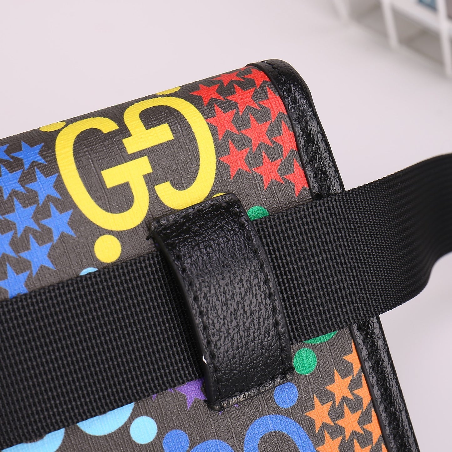 Gucci Rainbow Monogram Print Belt Bag Adjustable Waist Fanny Pack