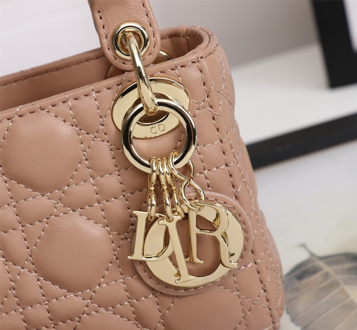 Christian Dior Lady Dior Micro Bag in Blush Cannage Lambskin