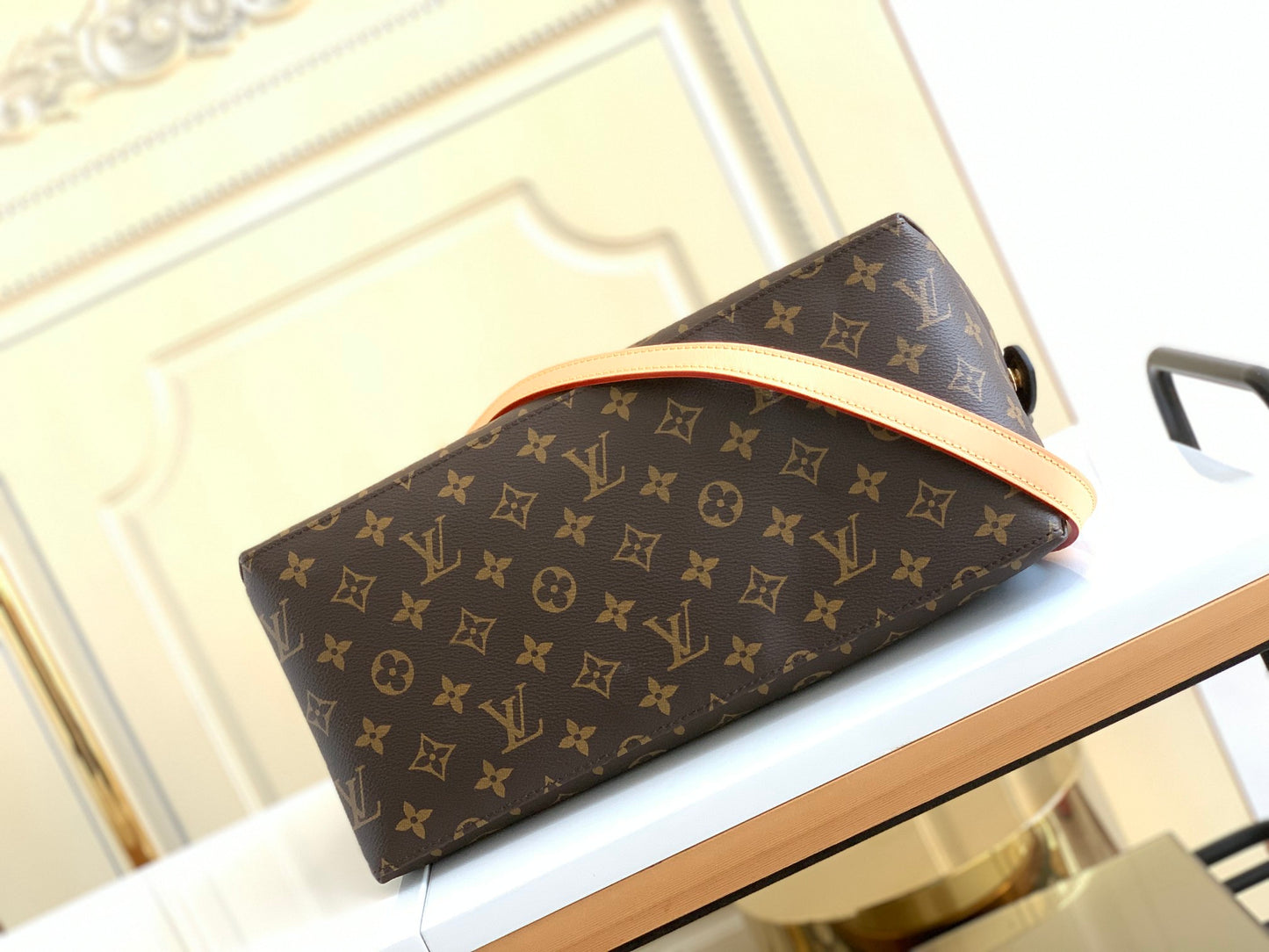 Louis Vuitton Classic Brown Monogram Print Satchel Bag with Shoulder Strap