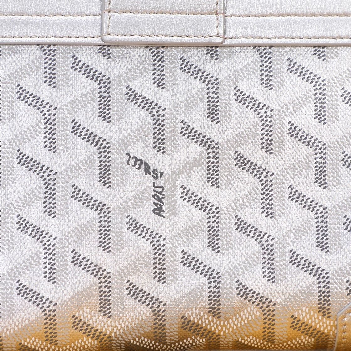 Gogy Luxury Style White Chevron Leather Shoulder Bag with Wooden Handle