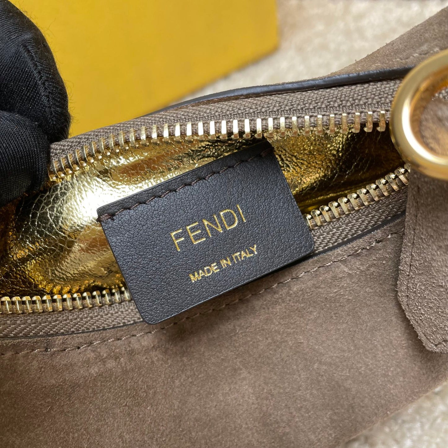 Fendi Fendigraphy Nano Suede Hobo Bag - Grey