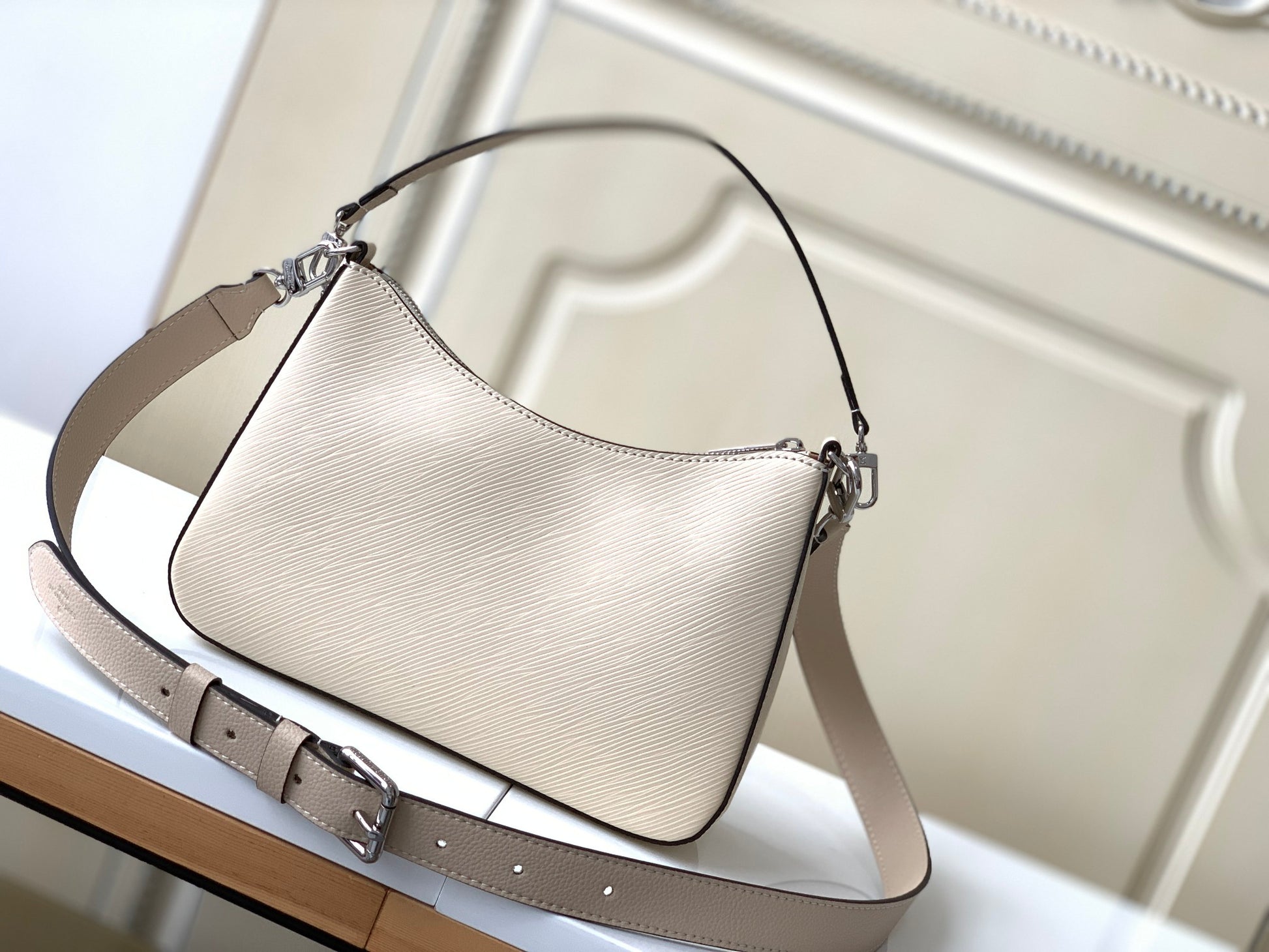 Louis Vuitton Marelle Quartz Epi Leather Shoulder Bag with Monogram Pouch