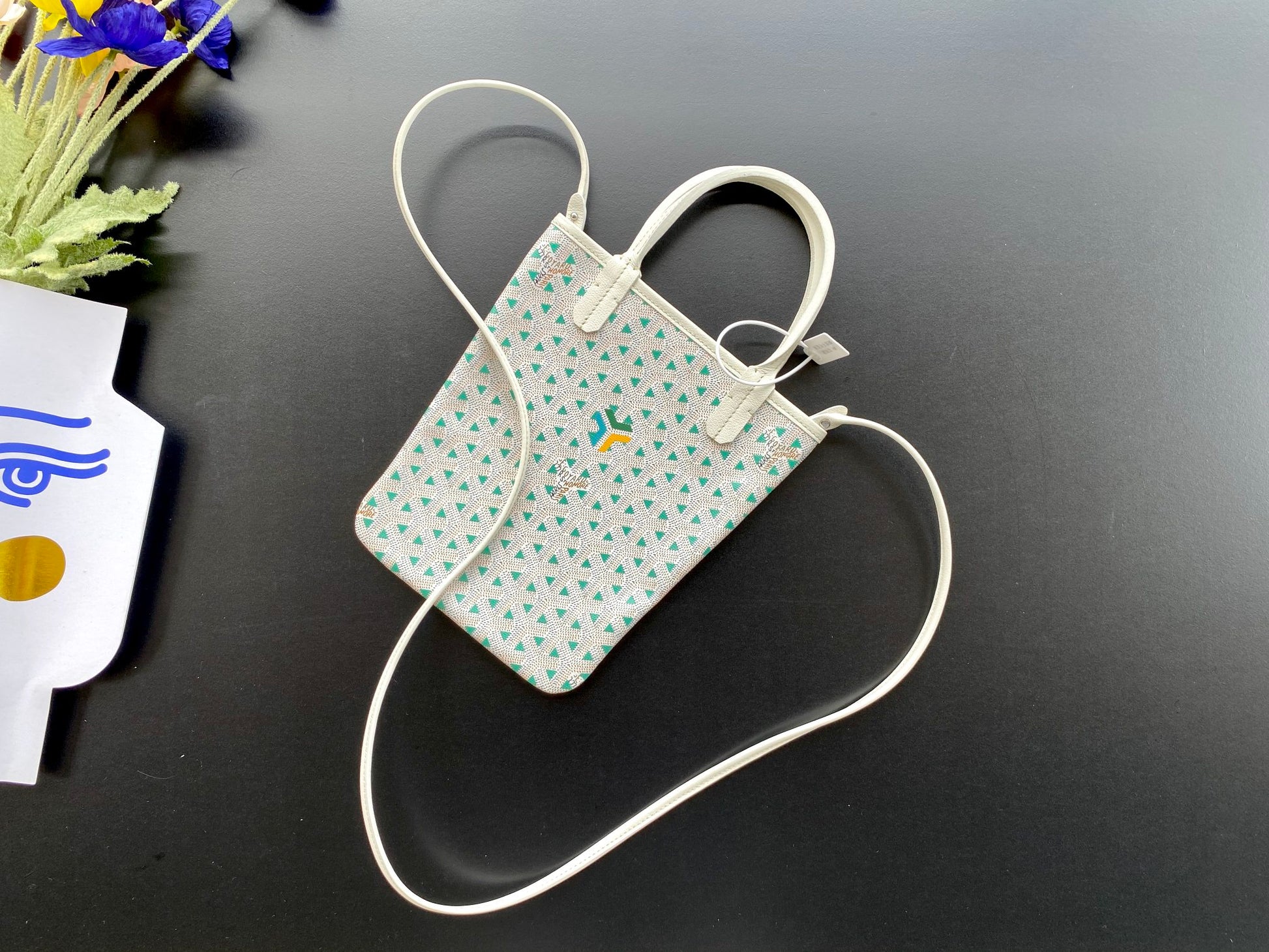 Gogy Cute Mini Floral Print Crossbody Phone Bag with Top Handles