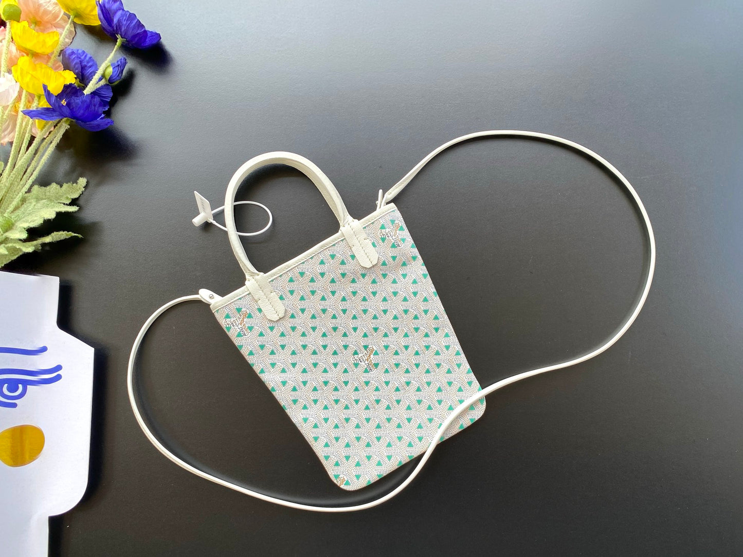 Gogy Cute Mini Floral Print Crossbody Phone Bag with Top Handles
