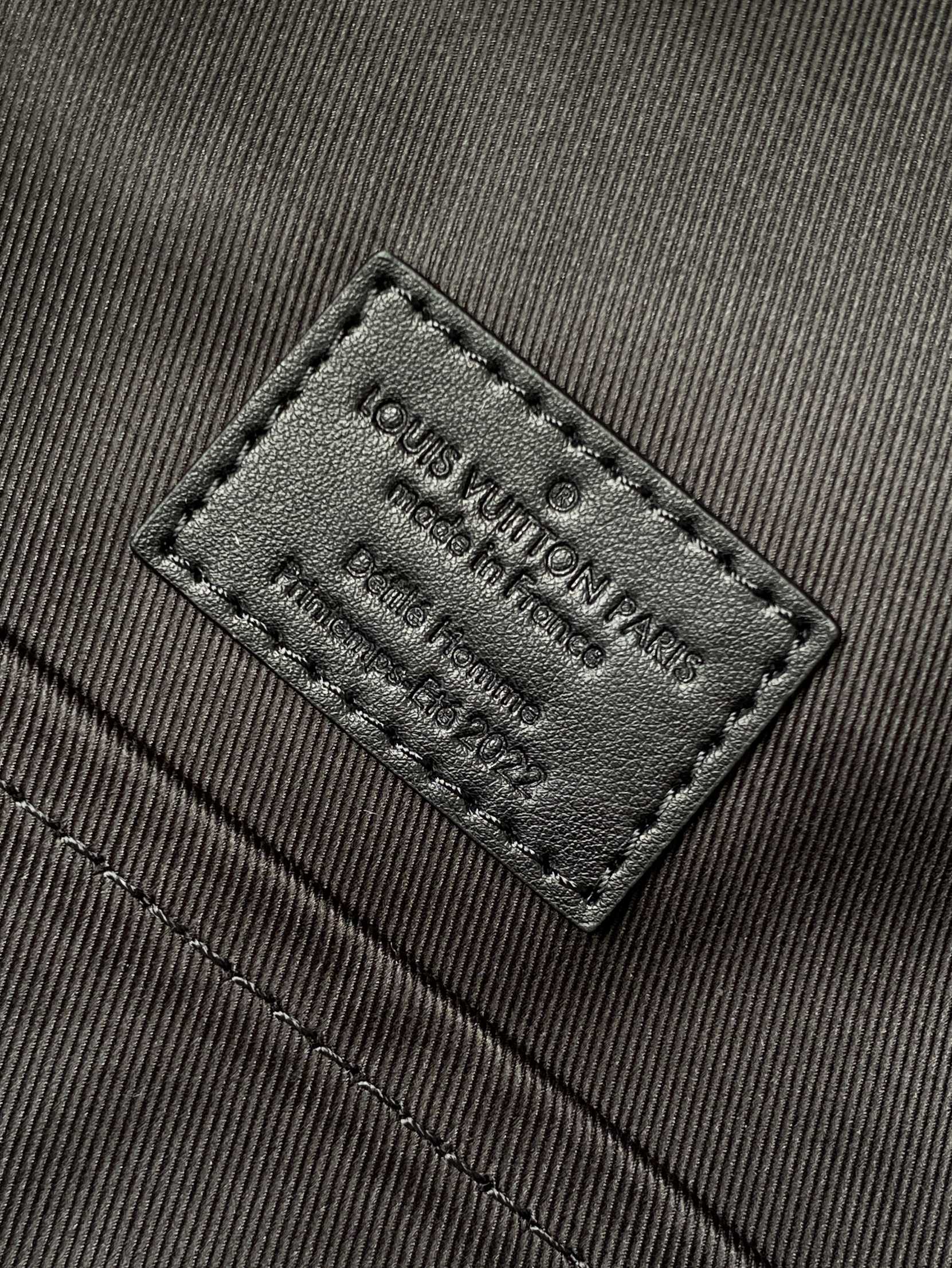 Louis Vuitton Black Embossed Monogram Leather Backpack Unisex Fashion Daypack