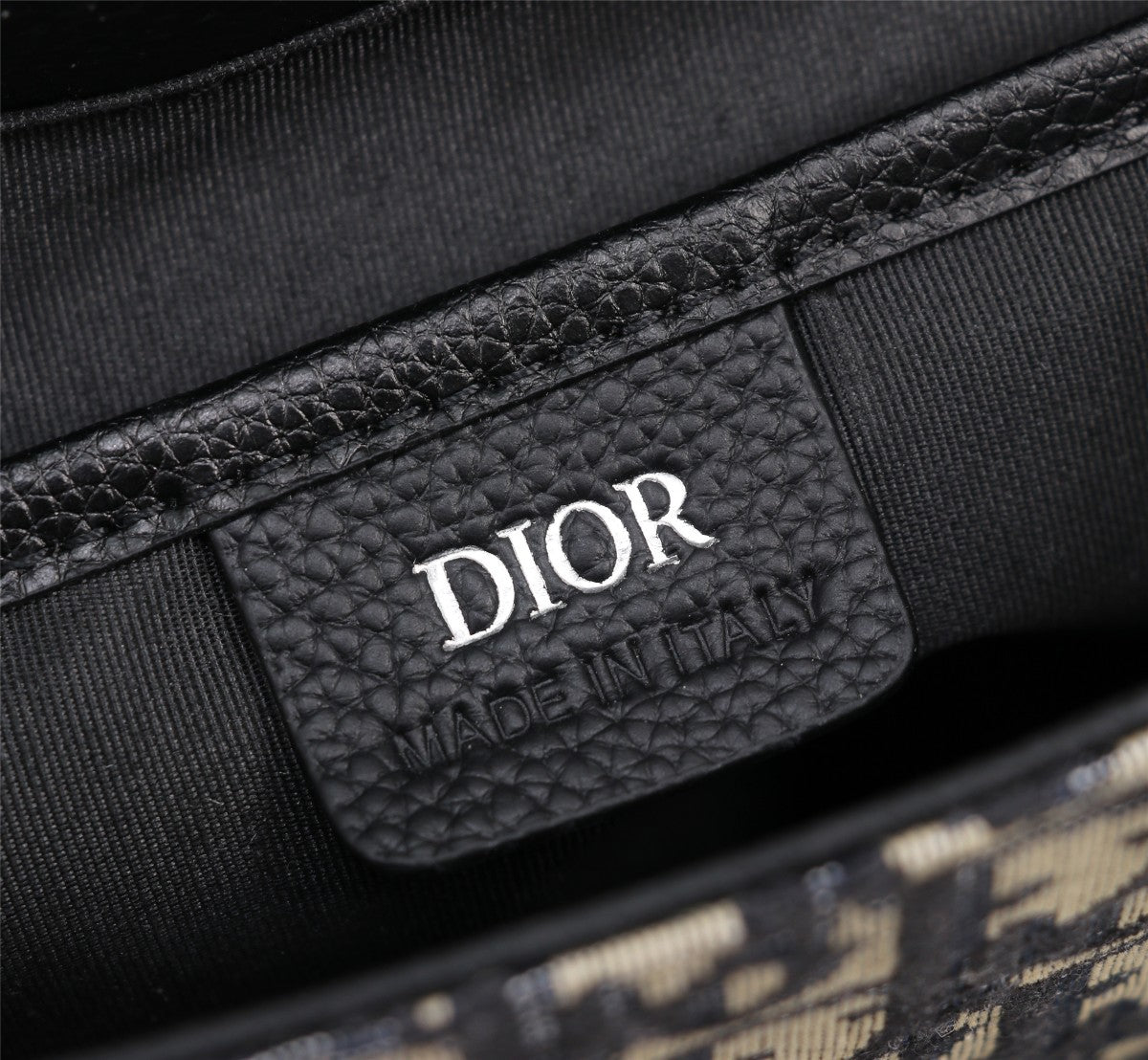 Dior Vintage Monogram Canvas Crossbody Messenger Bag with Black Leather Flap