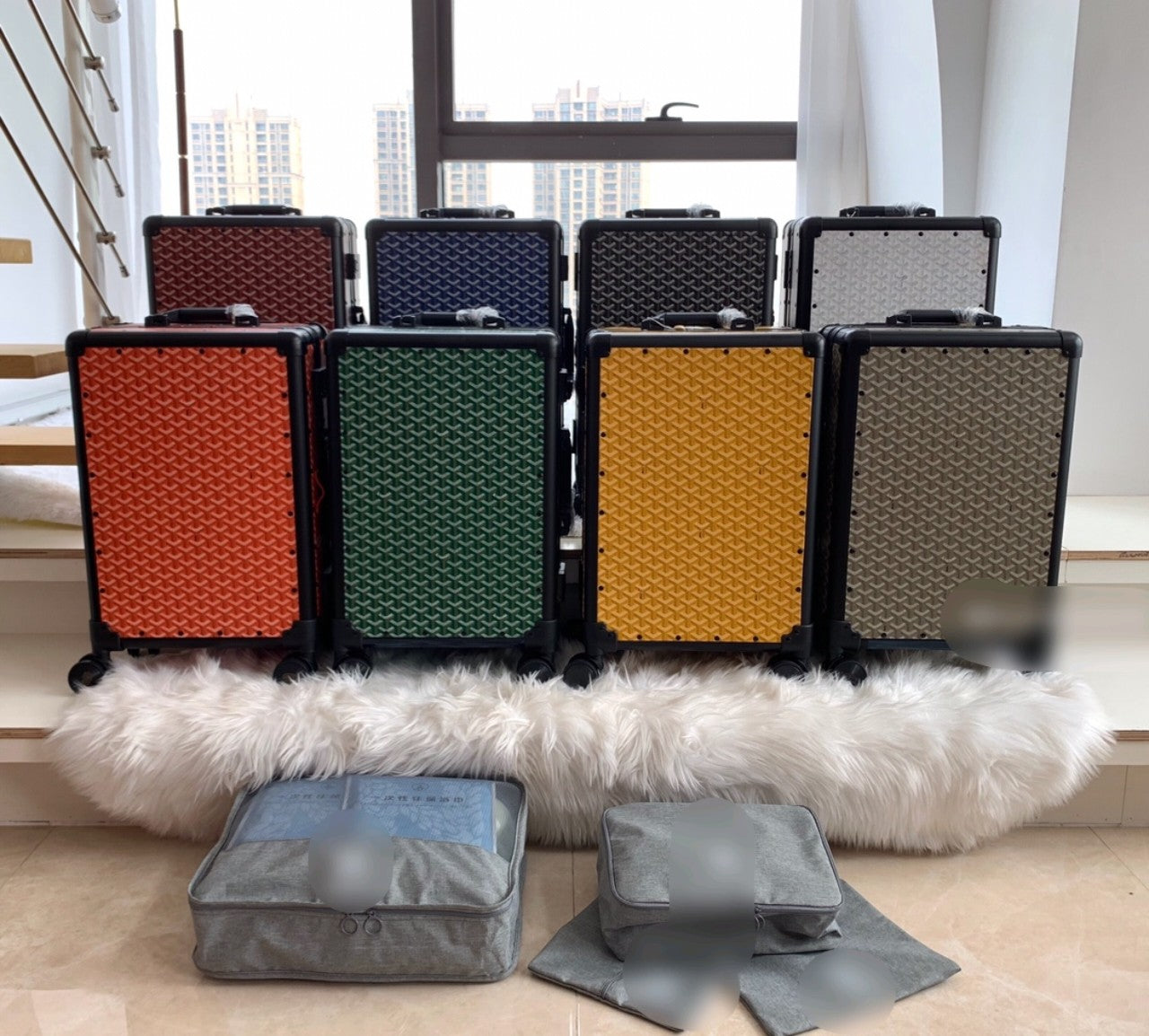 Durable Hardside Spinner Suitcase Set with Travel Packing Cubes