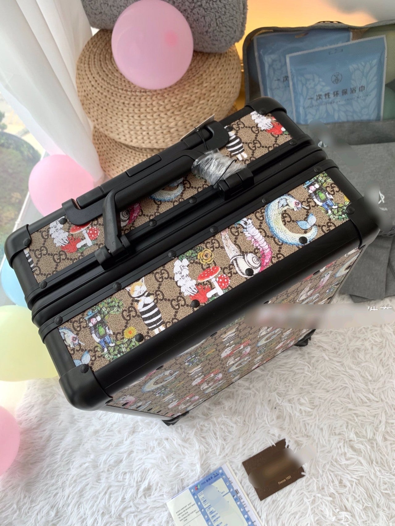 Cute Cartoon Monogram Hardside Spinner Suitcase Travel Luggage