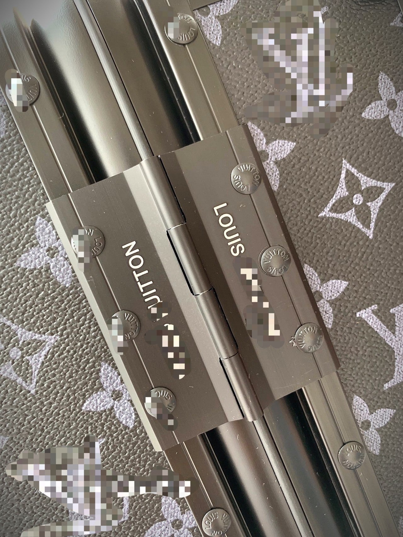 Luxury Black Monogram Spinner Suitcase Travel Rolling Luggage