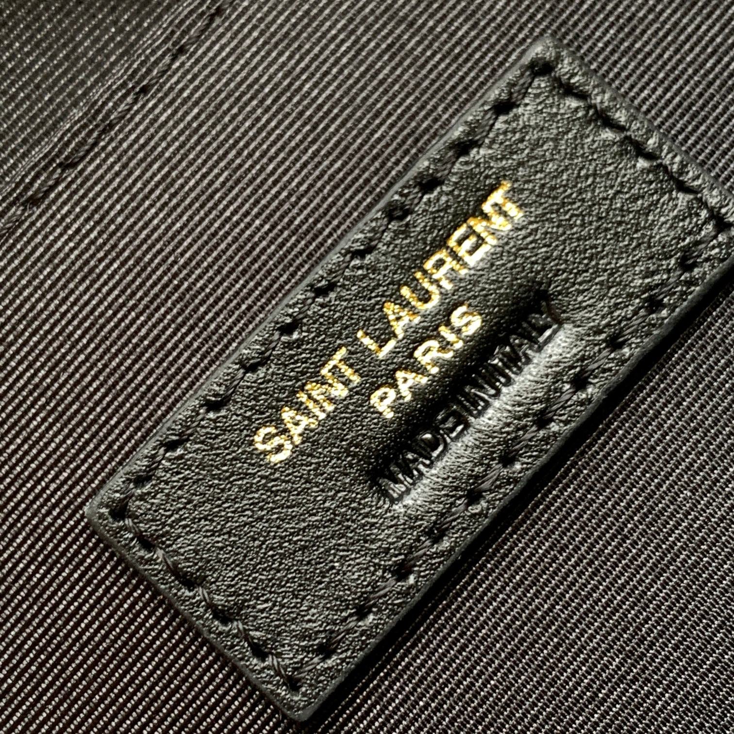 Saint Laurent Monogram Black Leather Belt Bag with Gold Hardware