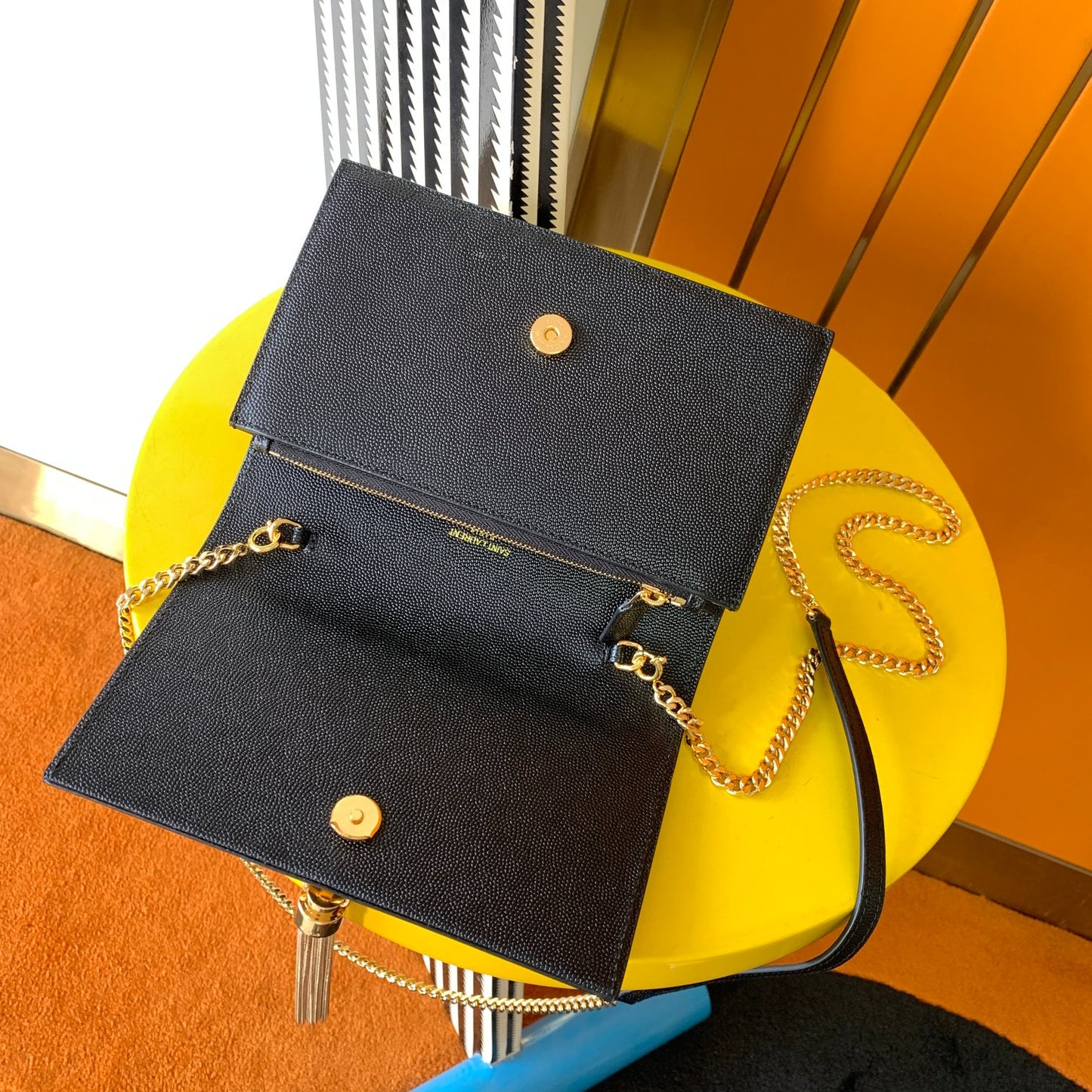 Saint Laurent Kate Small Tassel Bag - Black Grain de Poudre Leather