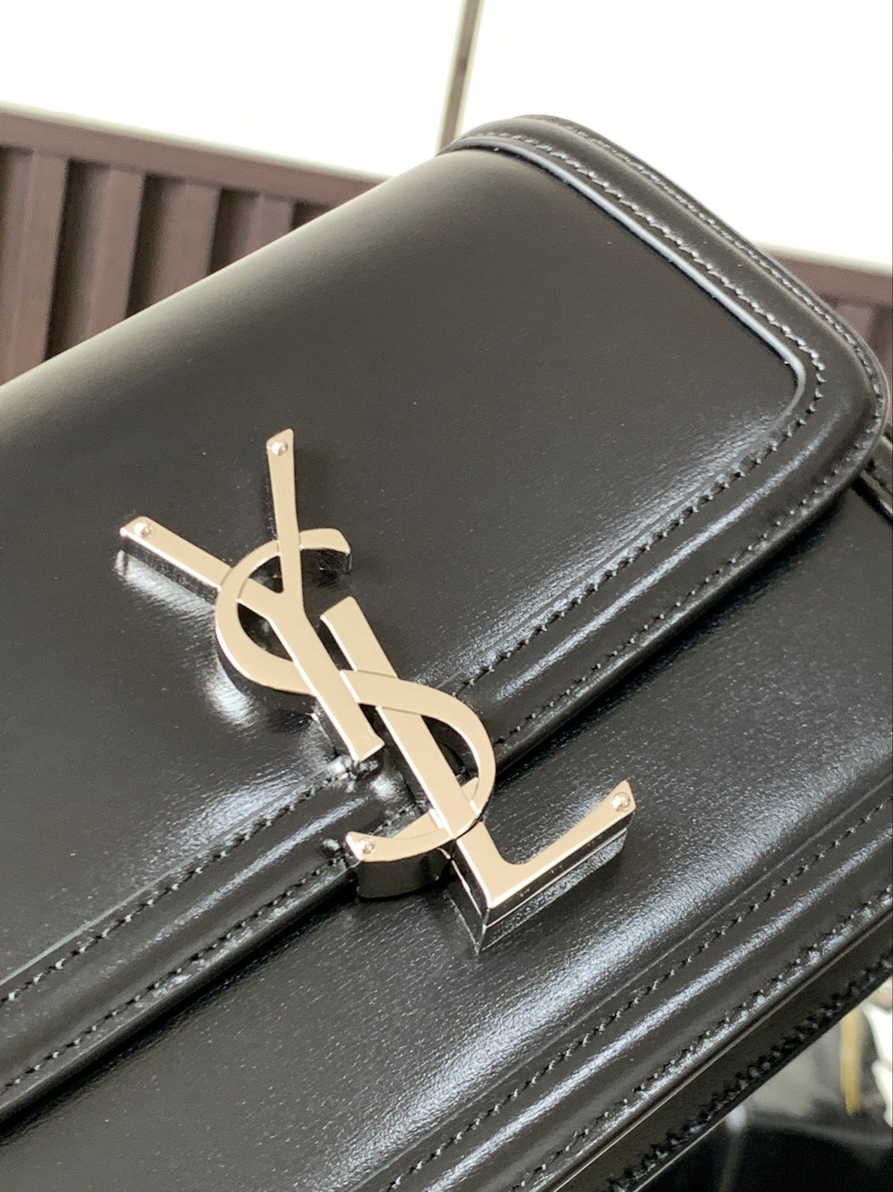 Saint Laurent Small Solferino Satchel in Black Box Leather