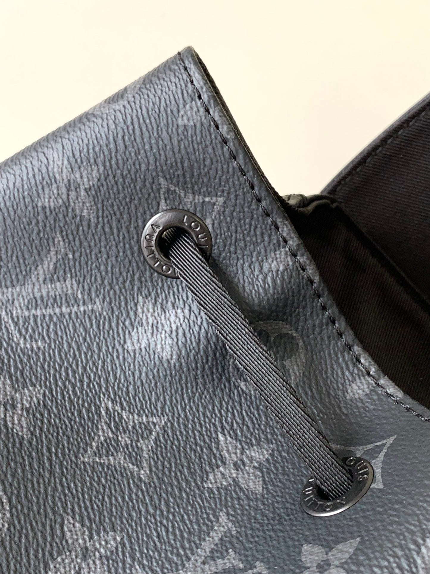 Louis Vuitton Luxury Dark Grey Monogram Printed Utility Leather Backpack