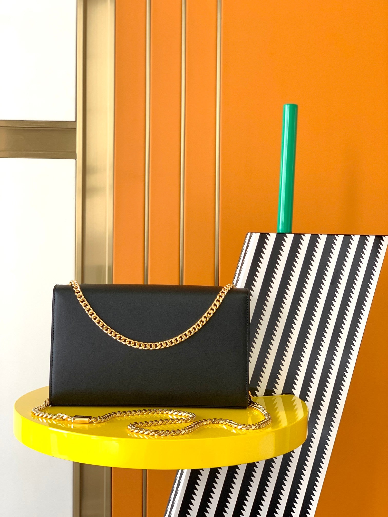 Saint Laurent Kate Small Chain Bag in Black Leather with Gold Hardware