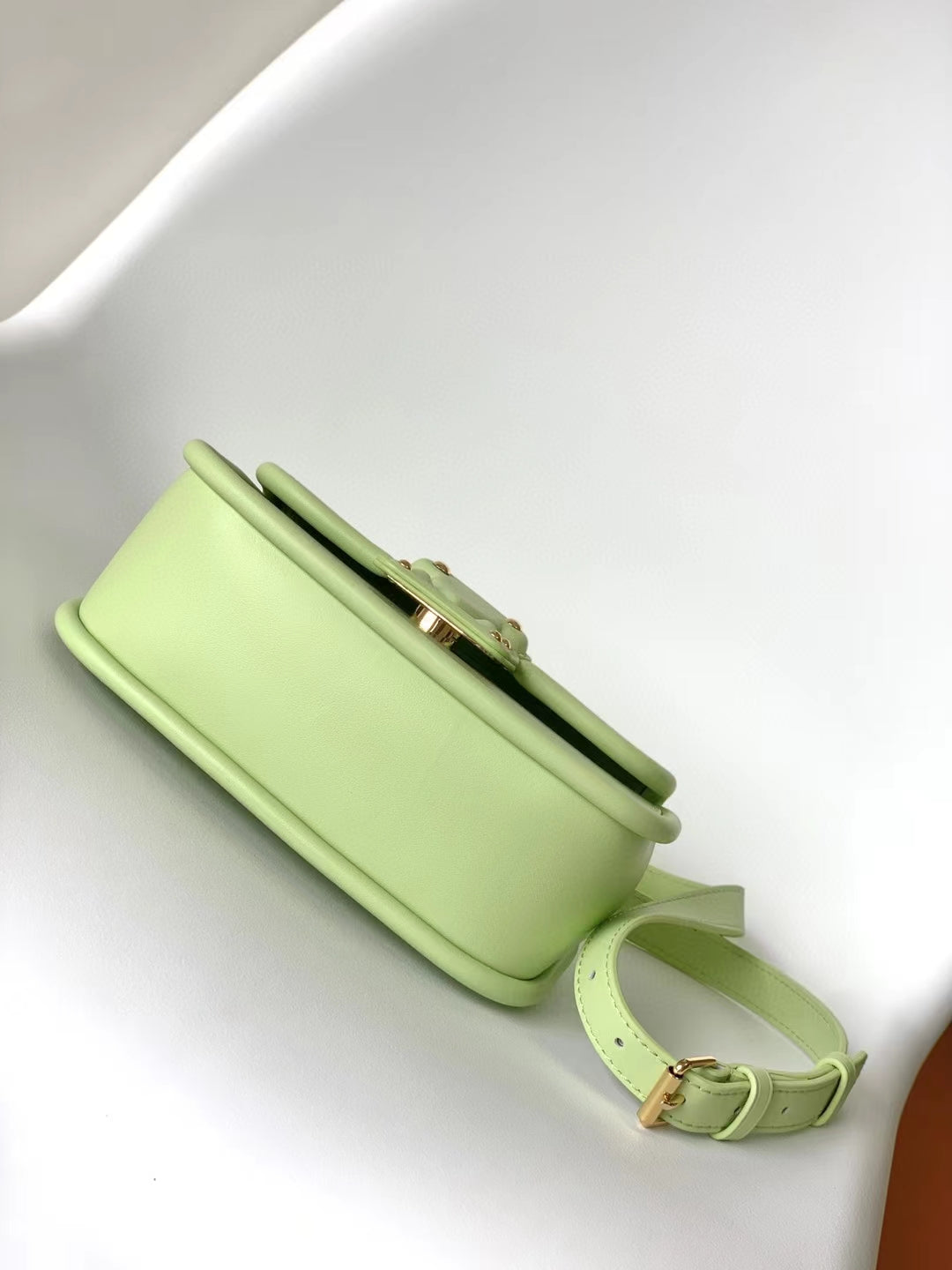 Louis Vuitton Pastel Lime Green Leather Mini Top Handle Handbag with Gold Lock
