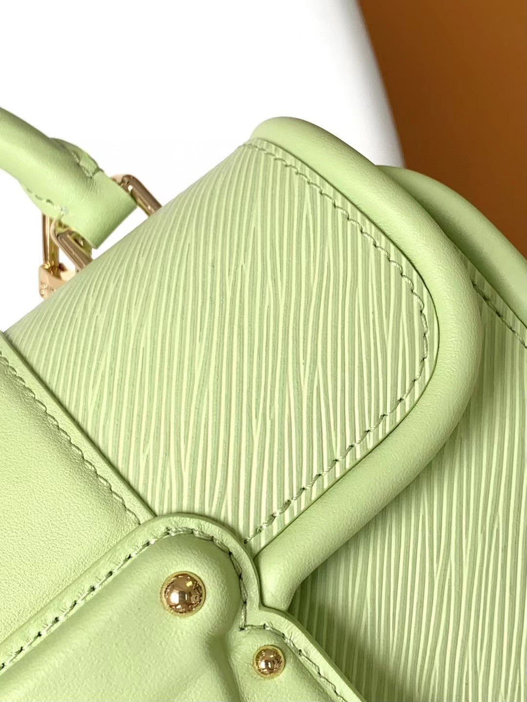 Louis Vuitton Pastel Lime Green Leather Mini Top Handle Handbag with Gold Lock