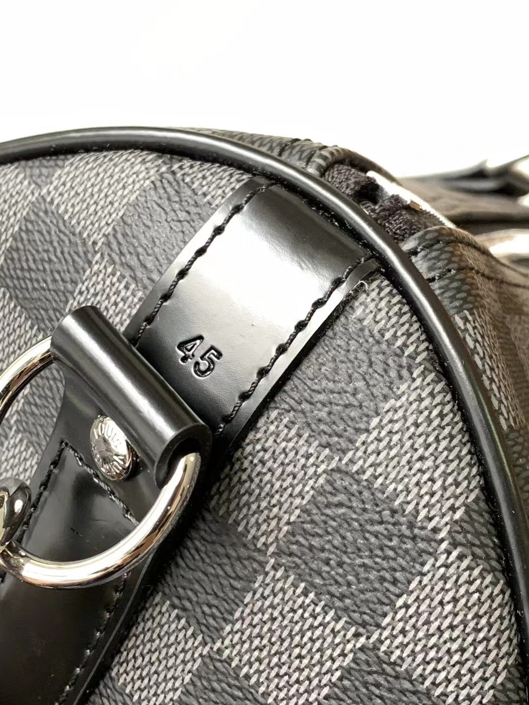 Louis Vuitton Grey Checkerboard Travel Duffle Bag with Shoulder Strap