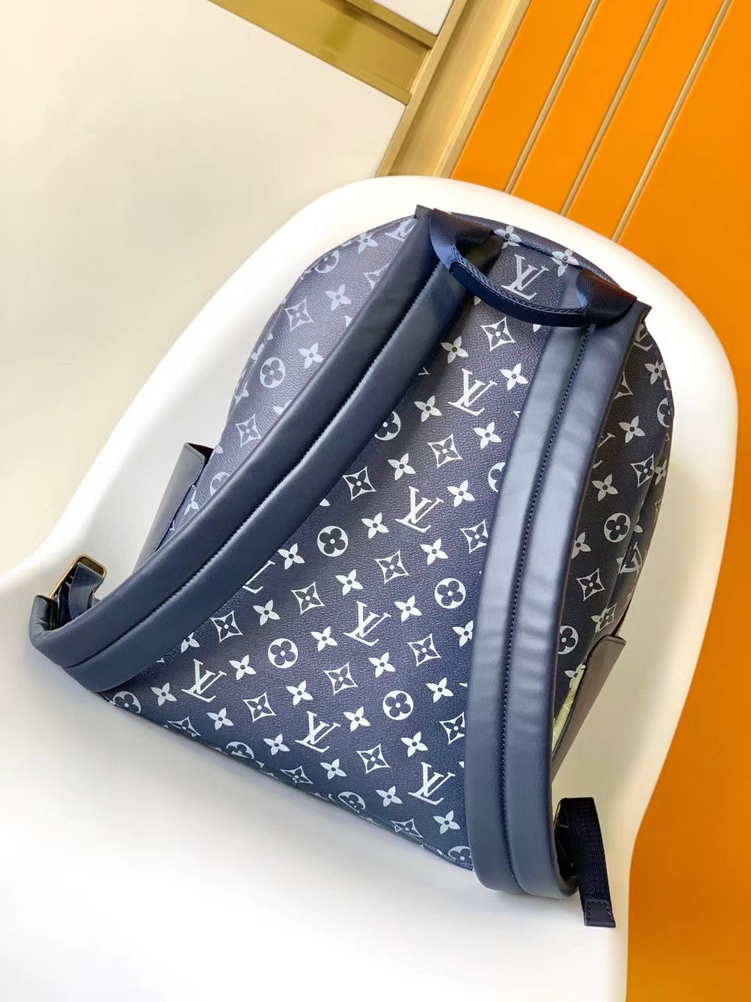 Louis Vuitton Luxury Monogram Backpack with Abstract Watercolor Floral Print