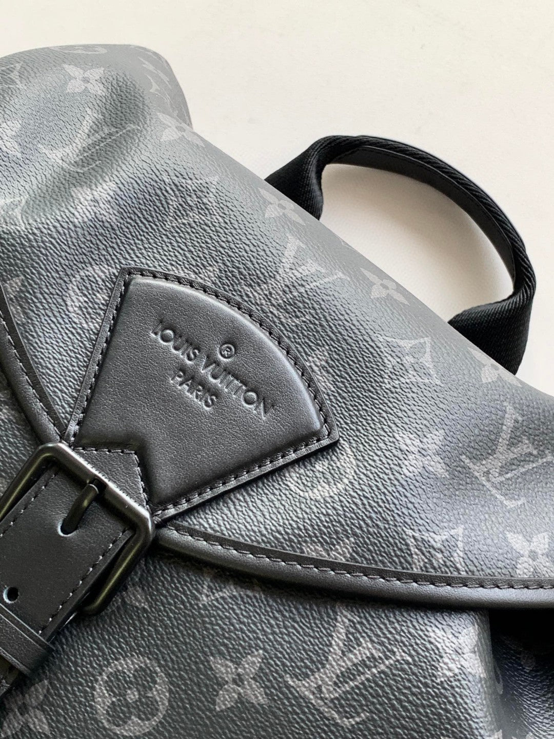 Louis Vuitton Luxury Black Monogram Pattern Canvas Backpack for Men and Women