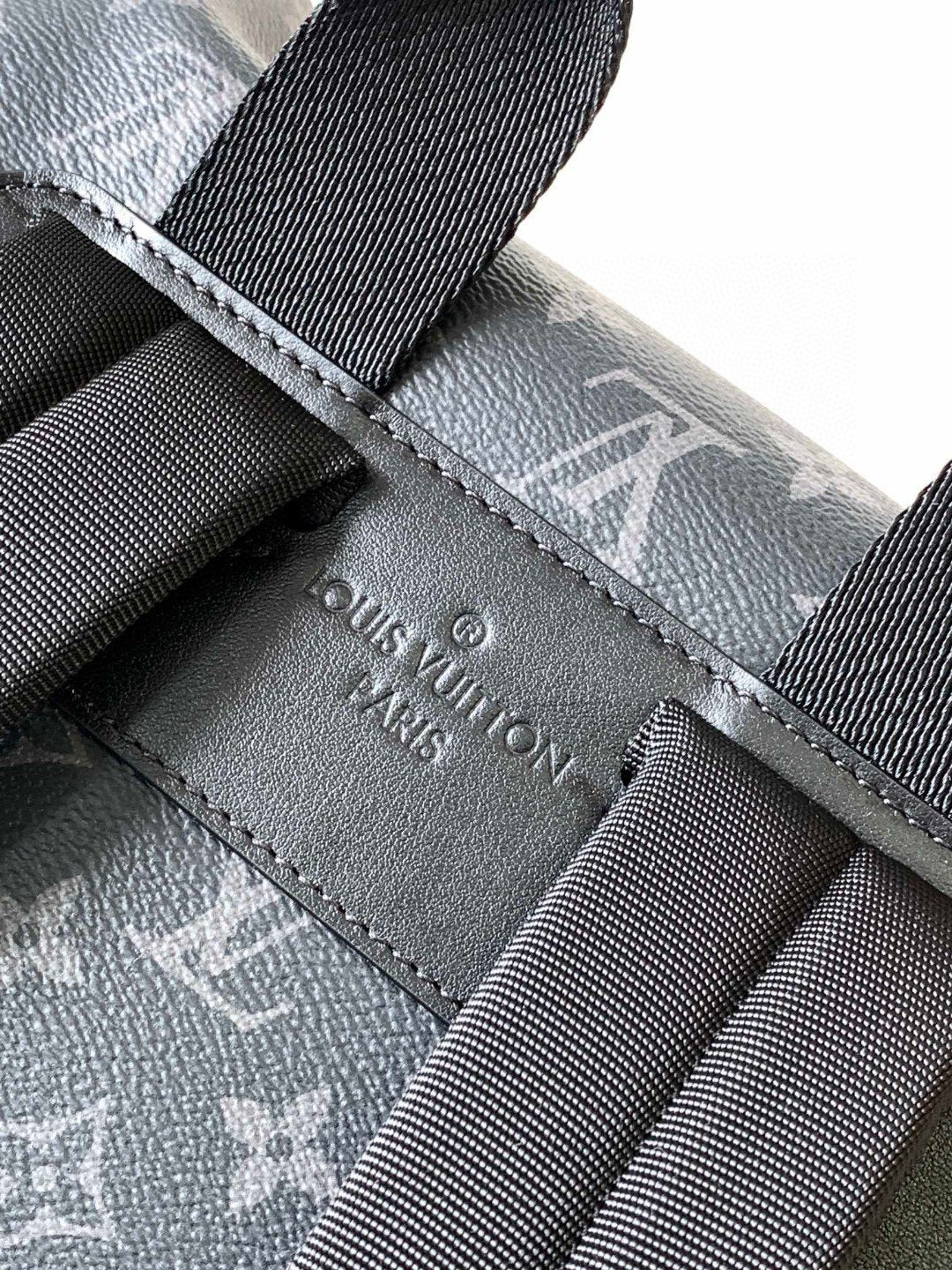 Louis Vuitton Luxury Black Monogram Pattern Canvas Backpack for Men and Women