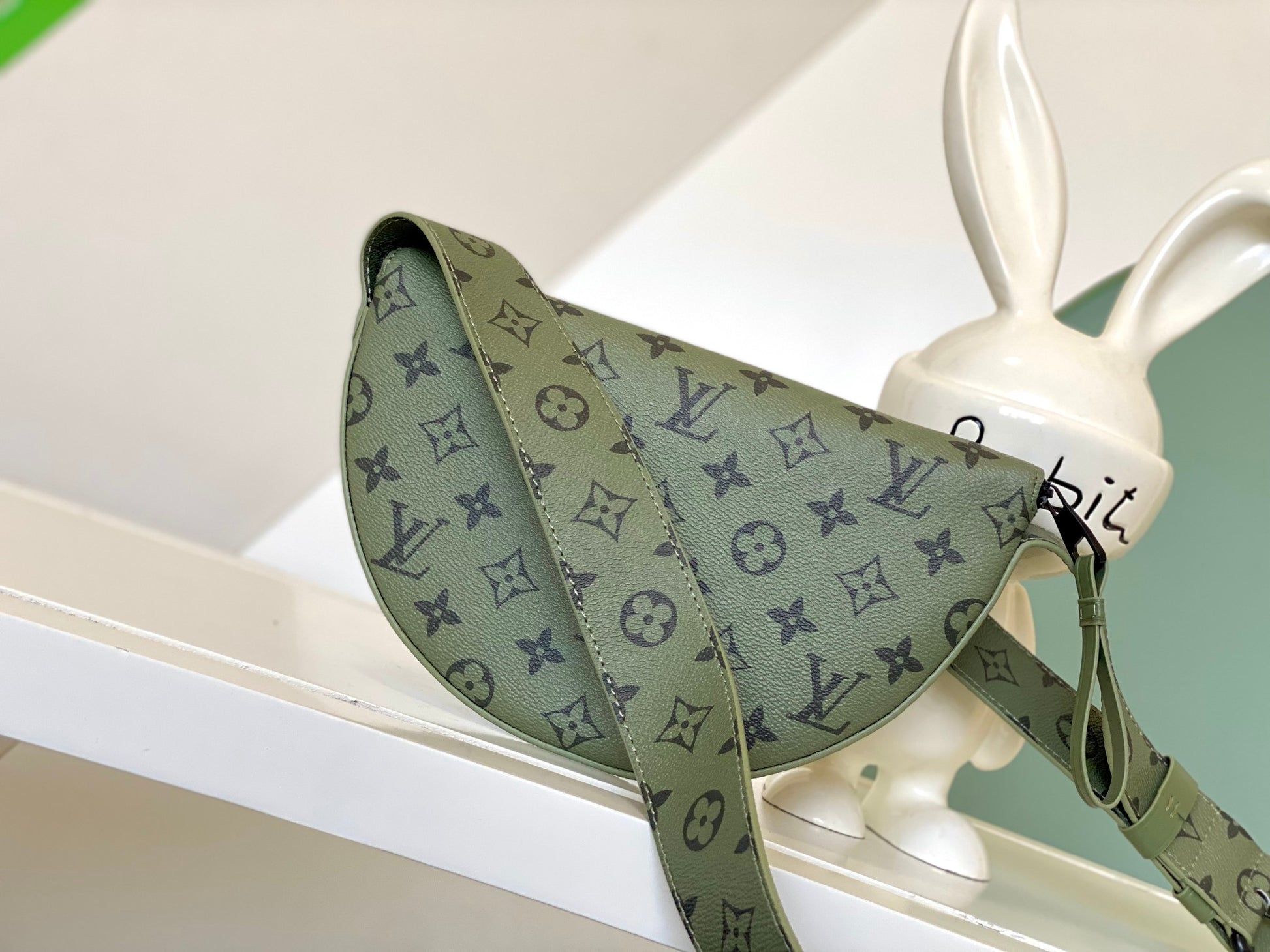 Louis Vuitton Olive Green Monogram Crescent Waist Bag Crossbody Belt Pack
