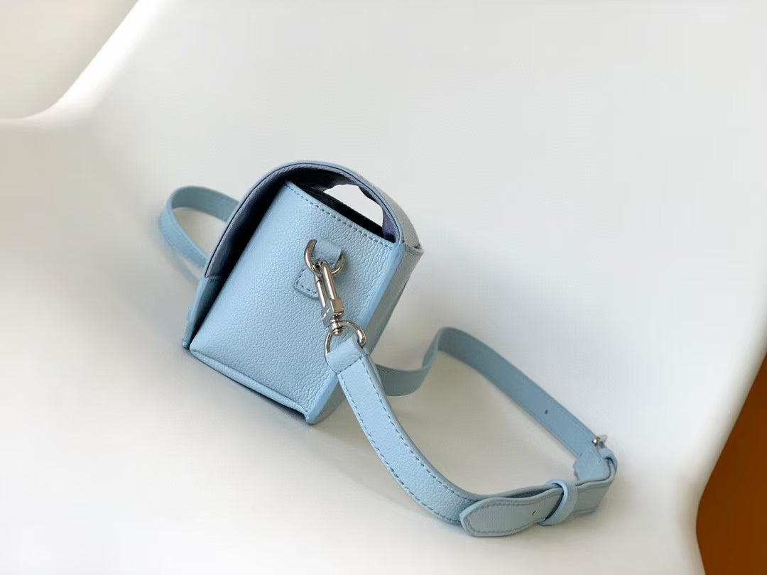 Louis Vuitton Gaston Wearable Wallet Light Blue Taurillon Leather Crossbody Bag