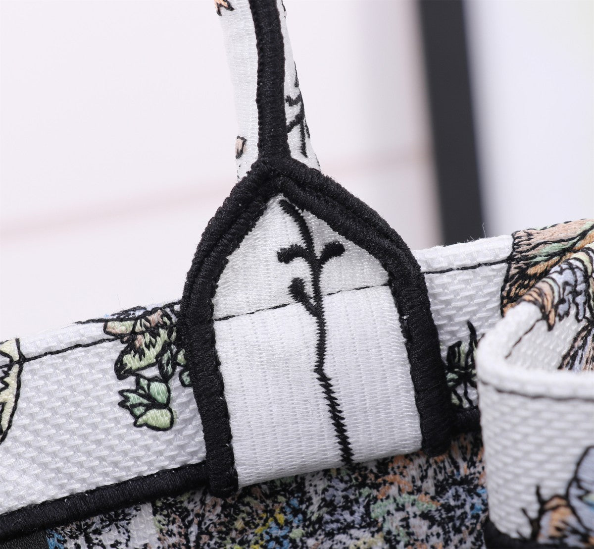 Dior Vintage Floral Tapestry Canvas Tote Bag with Top Handles