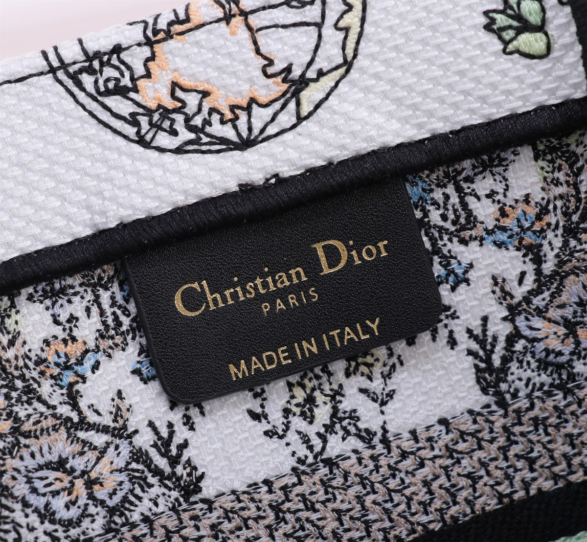 Christian Dior Book Tote Medium - Multi-Color Embroidered Canvas Bag