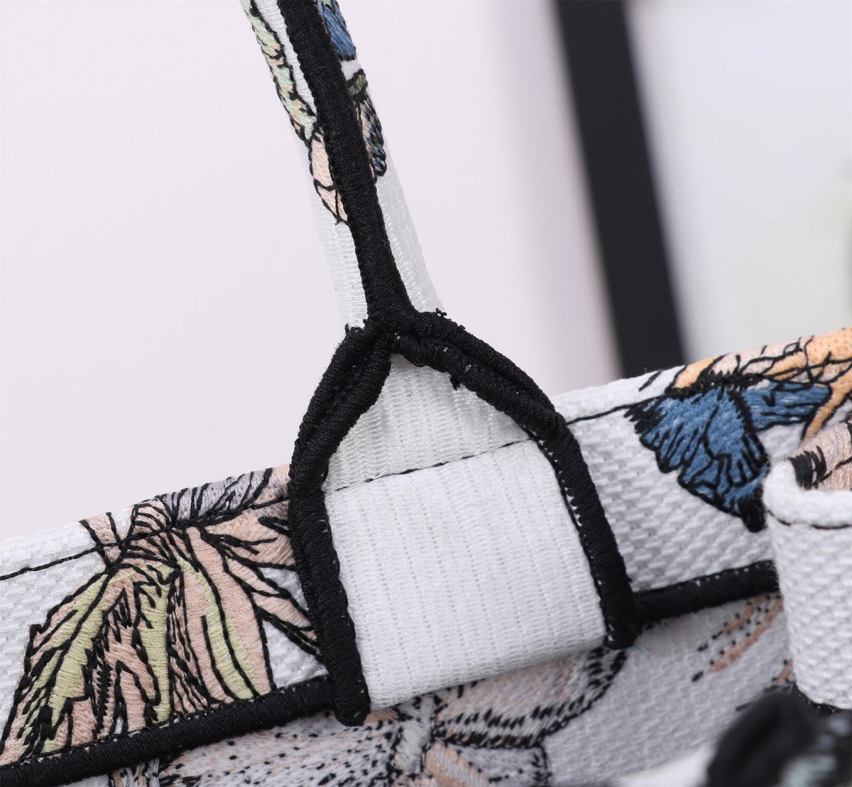 Christian Dior Book Tote - White Multicolor Butterfly Embroidery Medium Bag