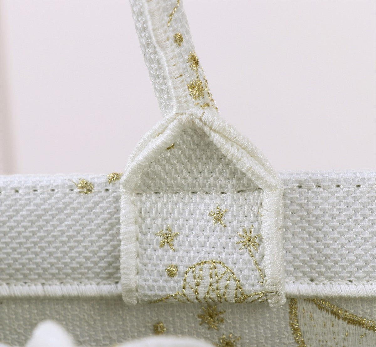 Dior Elegant Butterfly Embroidered Canvas Tote Bag with Top Handles