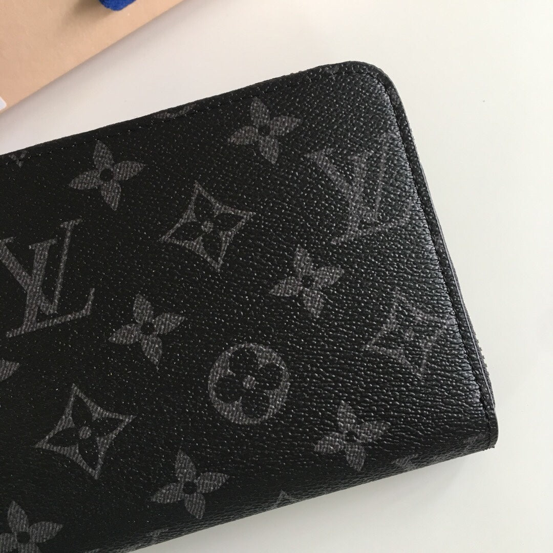 Louis Vuitton Classic Black Monogram Canvas Pouch Wallet with Gift Box